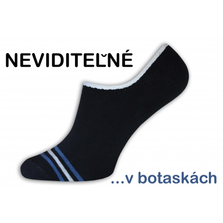 Módne pánske čierne neviditeľné ponožky do botasiek