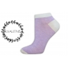 Kvalitné dámske bavlnené fialové členkové ponožky