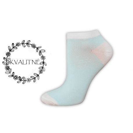 Kvalitné dámske bavlnené modré členkové ponožky