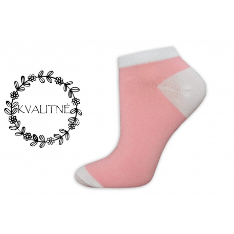 Kvalitné dámske bavlnené ružové členkové ponožky