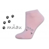 Veselé ponožky na leto s mačičkou-púdrové