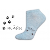 Veselé ponožky na leto s mačičkou-sivé