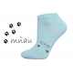 Veselé ponožky na leto s mačičkou-pistáciové