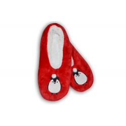 Darček na vianoce – červené papuče s tučniakom