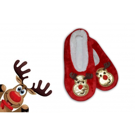 Darček na vianoce – červené papuče so sobom