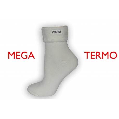 Mega termo ponožky so zdravotným lemom - maslové