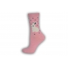 Vzorované ružové dámske ponožky so zajacmi