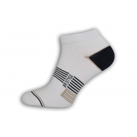Biele vzorované nízke ponožky