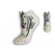 Kotníkové ponožky so zebrou - biele