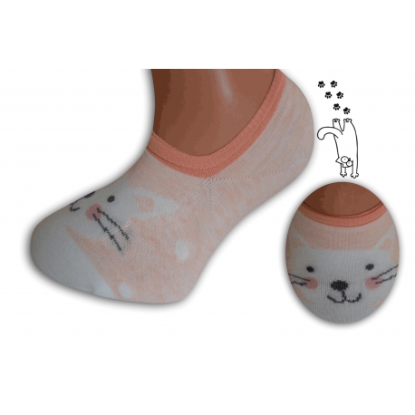 Broskyňové neviditeľné detské ponožky