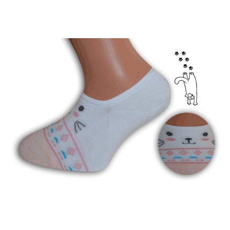 Neviditeľné detské ponožky s mačičkou