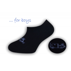 Čierne chlapčenské neviditeľné ponožky