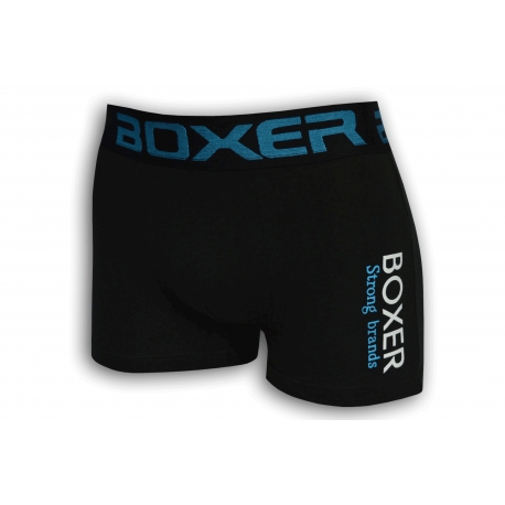 Čierne pánske boxerky s modrým nápisom