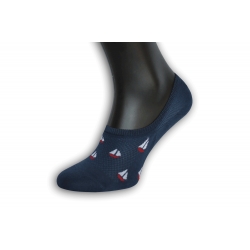 IBA 39-42! Modré perforované pánske ponožky s loďkami
