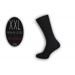 XXL Pánske čierne ponožky -100% bavlna