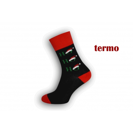 Čierne vianočné ponožky s HO-HO-HO