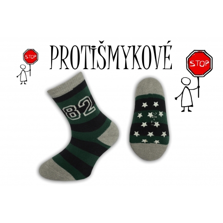 Pásikavé chlapčenské ponožky – zelené