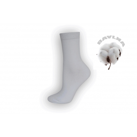 Biele dámske 90%-né bavlnené ponožky