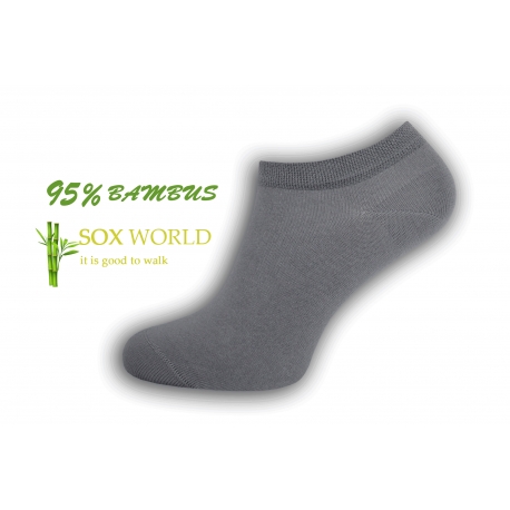 95%-né bambusové členkové ponožky - sivá