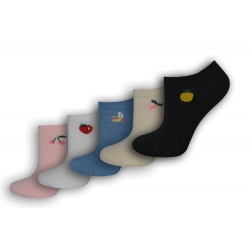 Kotníkové dámske ponožky s ovocím - 5 párov
