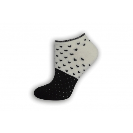 Čierno biele krátke dámske ponožky