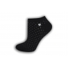 Čierne krátke ponožky s bodkami a srdiečkom