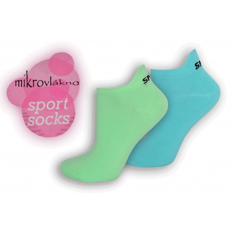 Športové neónové ponožky z mikrovlákna - tyrkys