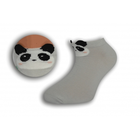 Detské sivé krátke ponožky s pandou