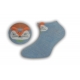 Modré krátke detské ponožky s líškou