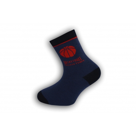 Modré detské ponožky s basketbalom