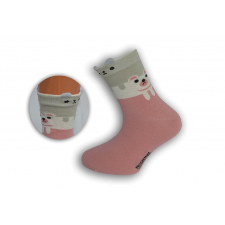 Ružové detské obrázkové ponožky