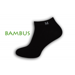 Jednoduché bambusové krátke ponožky - čierne