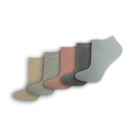 5-párov jednofarebnýck dámskych ponožiek