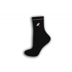 Čierne dámske ponožky s dáždničkom.