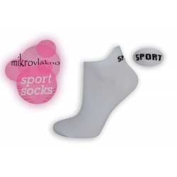 Športové biele ponožky z mikrovlákna