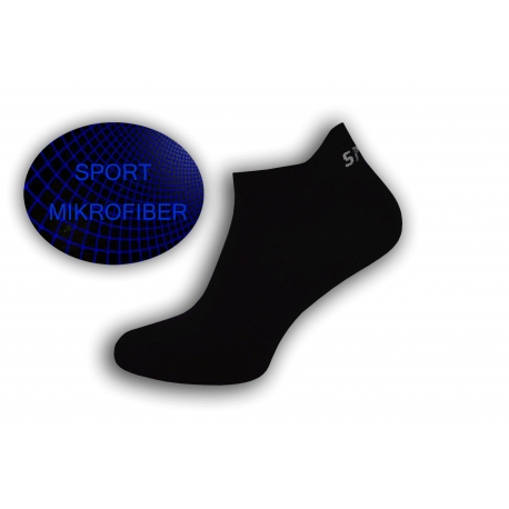 Športové čierne ponožky z mikrovlákna