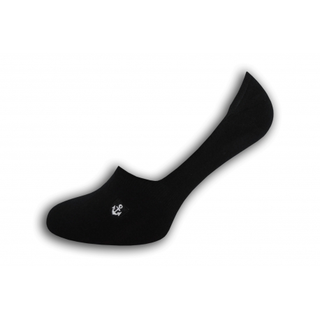 Čierne nízke pánske ponožky s kotvou