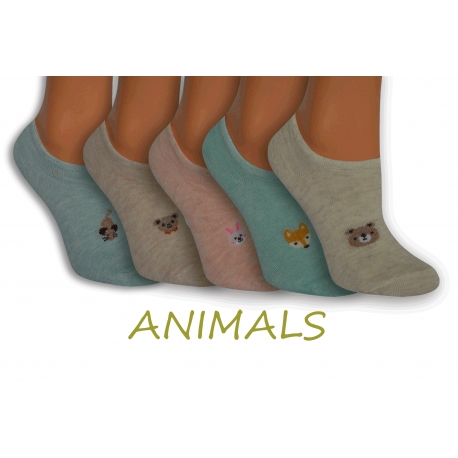Nízke dámske ponožky so zvieratkami