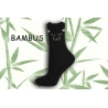 Čierne bambusové ponožky s tváričkou