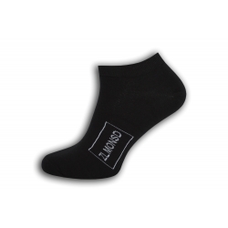 Čierne kotníkové ponožky s logom