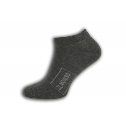 Tmavo-sivé kotníkové ponožky s logom