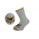 Sivo-zlaté detské ponožky s mačkou