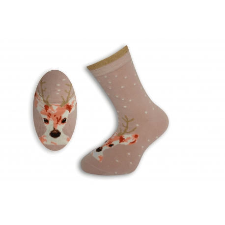 Ružové detské ponožky s mačkou