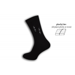 Čierne ponožky s plochým švom - pika