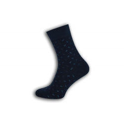 Tmavo modré pánske ponožky so vzorom