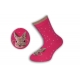 Ružové bodkované ponožky so zajacom