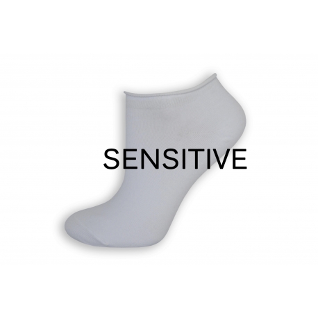 Biele dámske teniskové  ponožky bez gumi