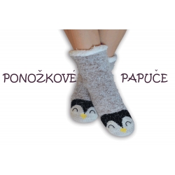 Ponožkové papuče s tučniakom