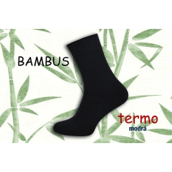 OBVOD 44 cm. Modré teplé bambusové ponožky