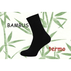 OBVOD 44 cm. Čierne teplé bambusové ponožky
